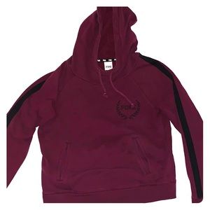 VICTORIA SECRET PINK L MAROON HOODIE